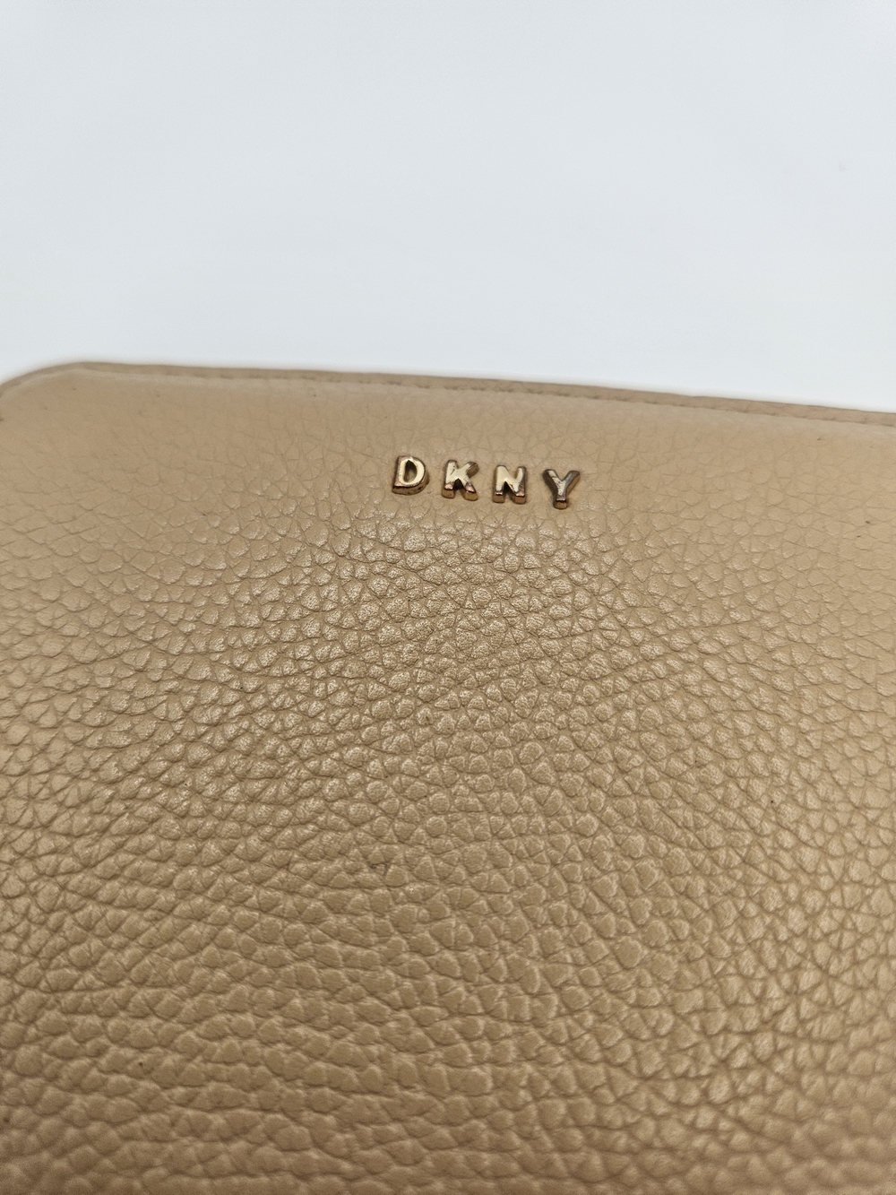DKNY Pebbled Leather Wallet - Beige